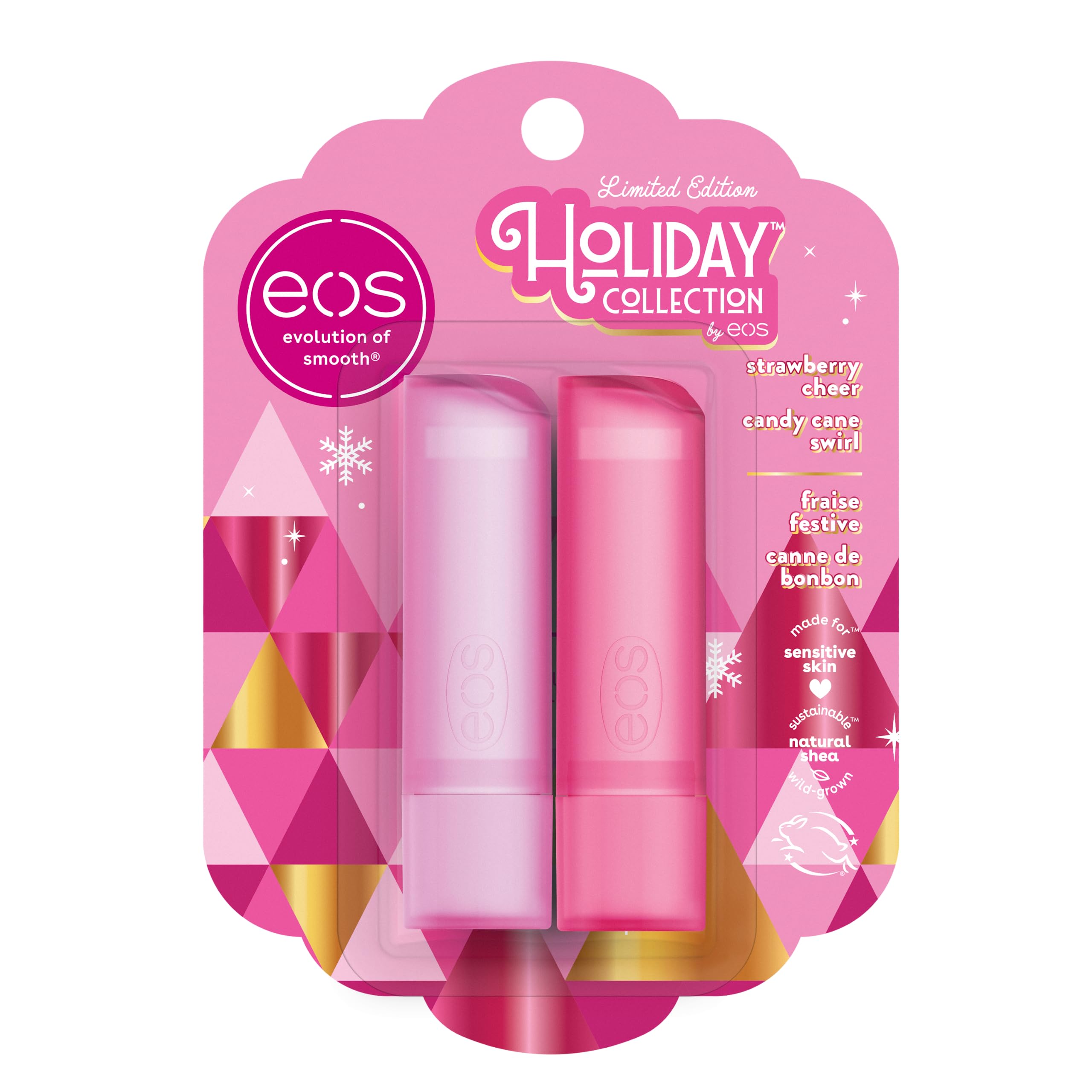 Baume EOS Fraises Joie offrant hydratation durable sur les lèvres
