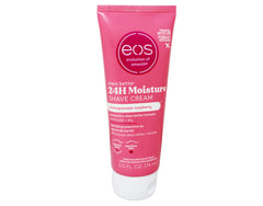Texture veloutée de la crème EOS sur la peau, rasage en douceur.