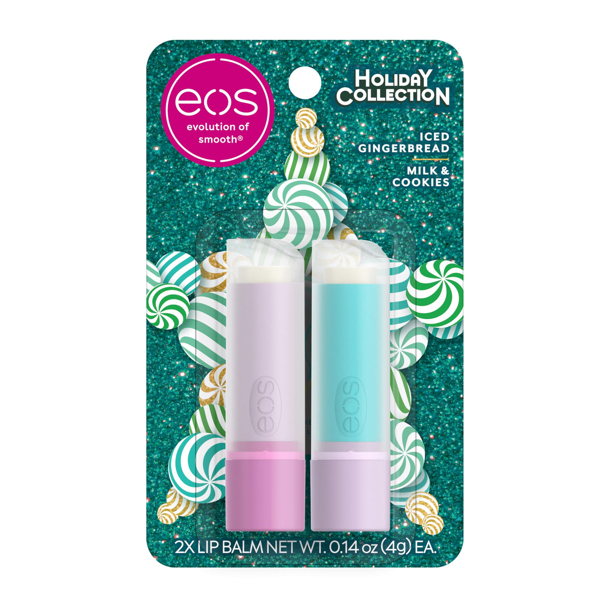 Baume EOS festif Iced Gingerbread sur emballage, cadeau idéal.