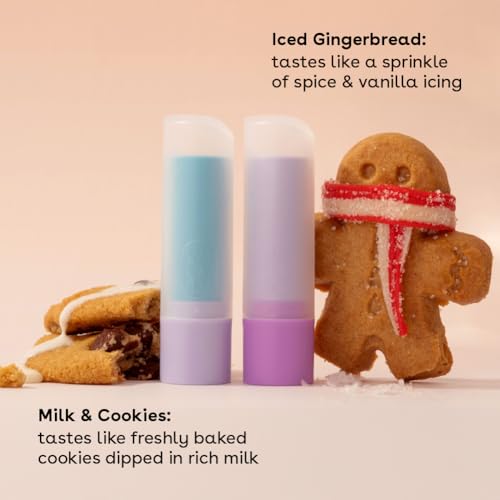 Baume EOS Milk & Cookies sur emballage, hydrate durablement les lèvres.