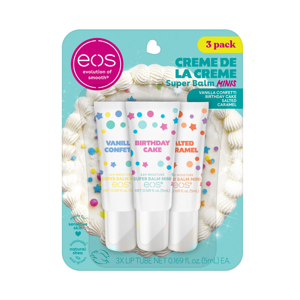 EOS Mini creme de la creme emballage compact pour hydrater les lèvres en déplacement.