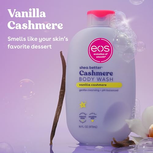 eos Vanille Cashmere — mousse crèmeuse pour un nettoyage délicat.