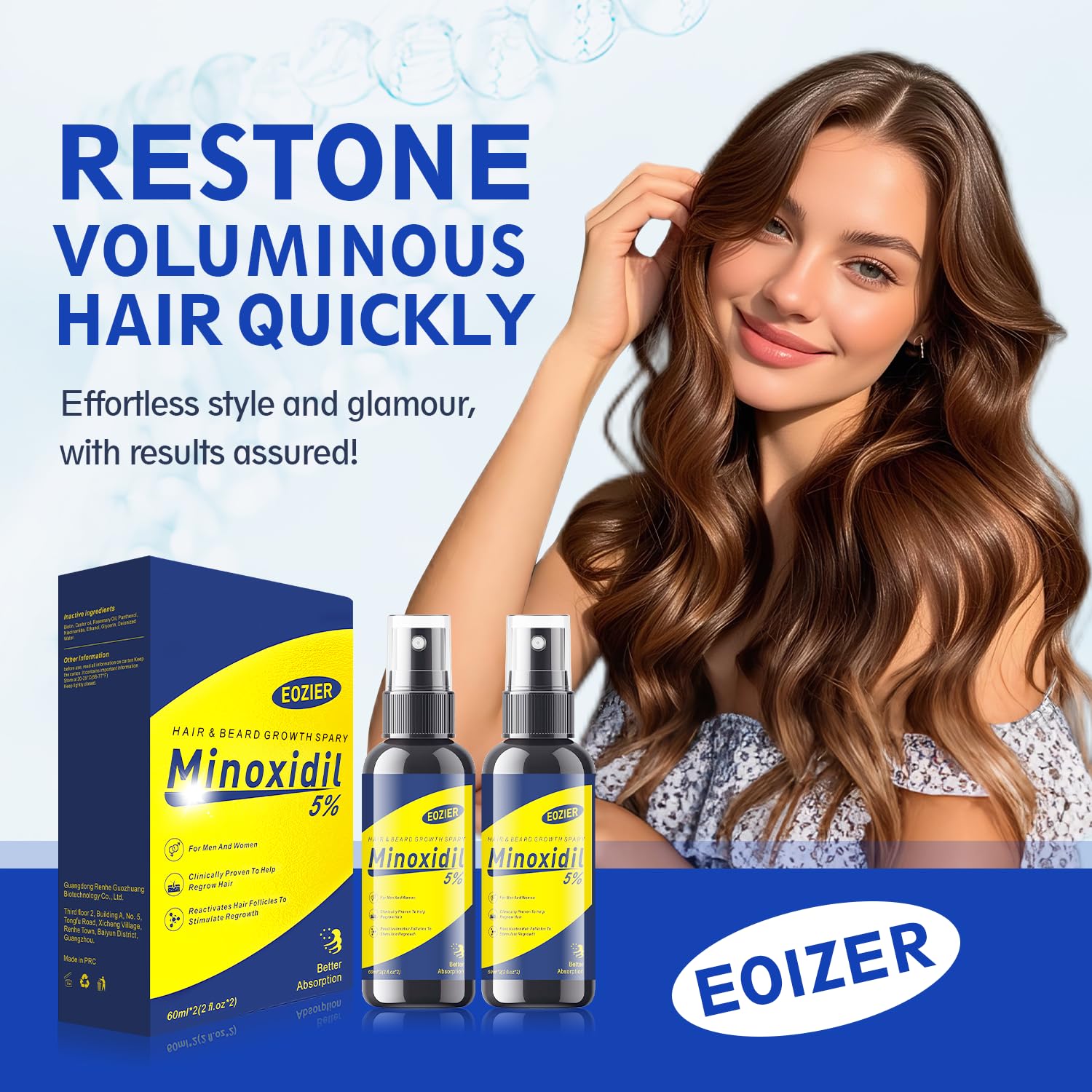 Barbe avec Eozier Minoxidil et pompe pratique