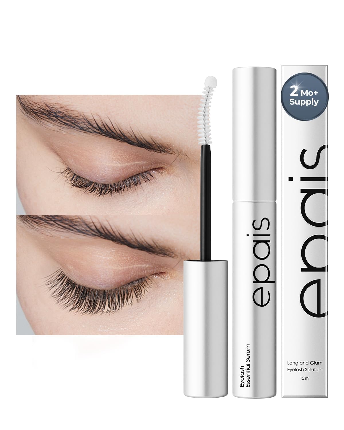 Sérum EPAIS pour cils en flacon, soin naturel pour cils plus longs et plus forts.