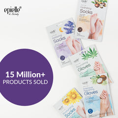Epielle masque-pieds lavande et mélatonine pour hydratation apaisante.