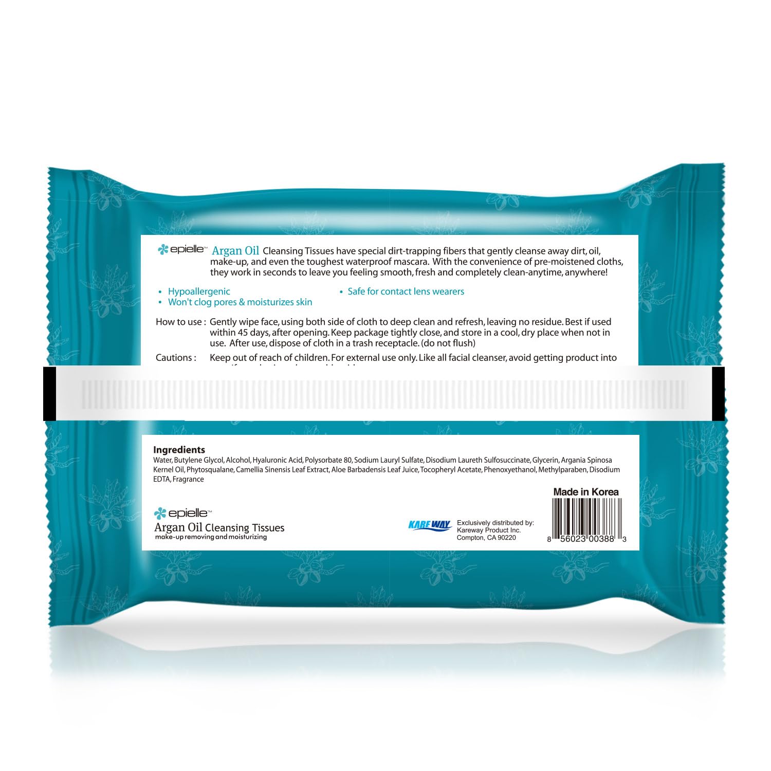 Utilisation quotidienne des lingettes Epielle argan pour peau propre sans frottement.