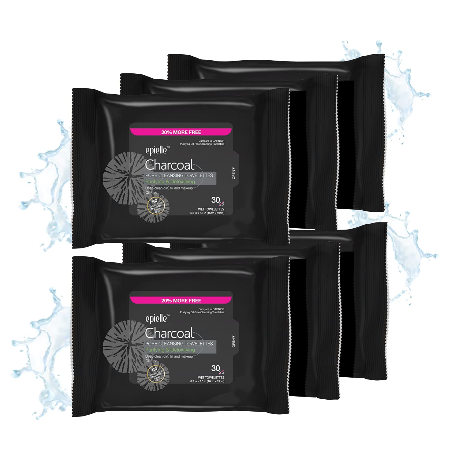 Lingettes Epielle Charbon en boîte pour un démaquillage en profondeur