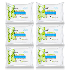 Lingettes démaquillantes Epielle au concombre, paquet de 30 dans le pack6, démaquillage efficace