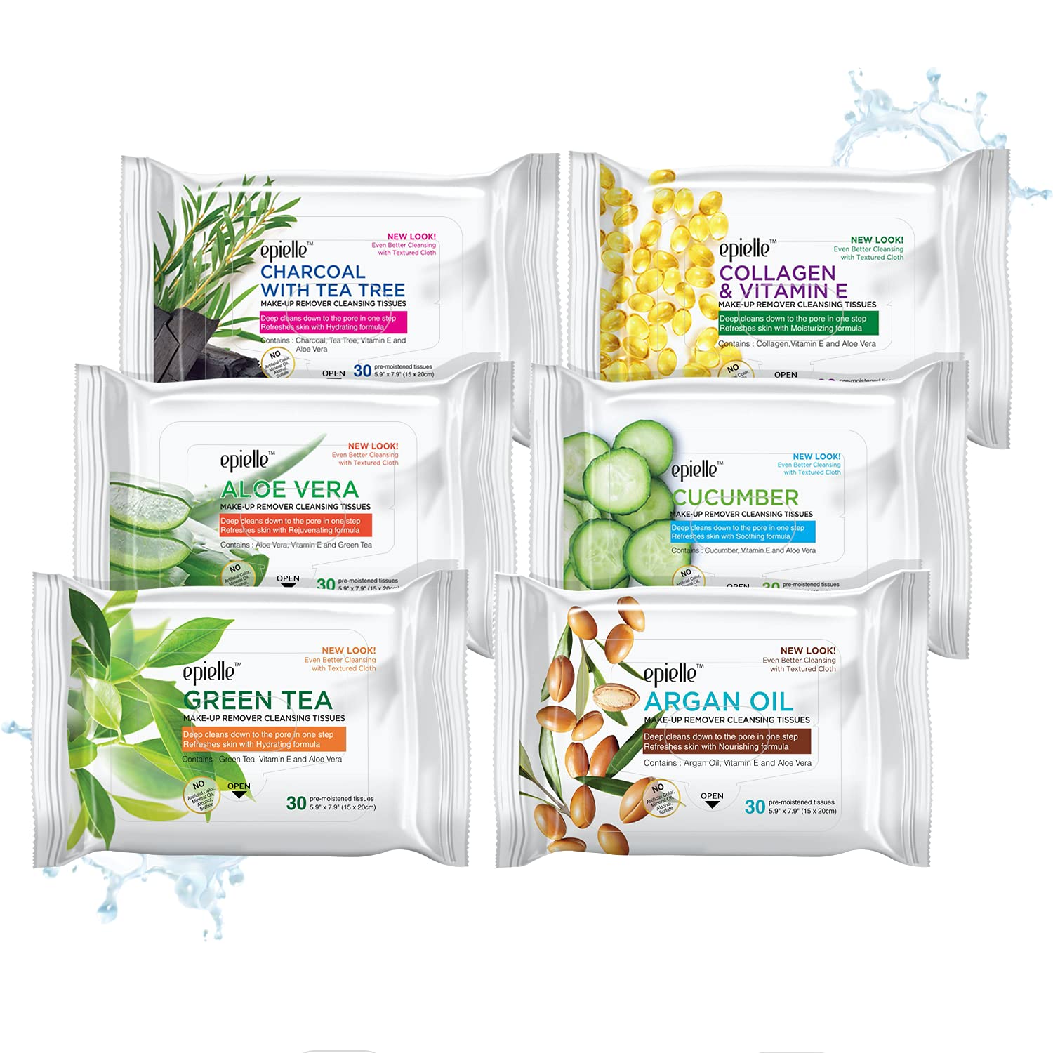 Epielle makeup remover wipes front view bulk pack for quick cleansing