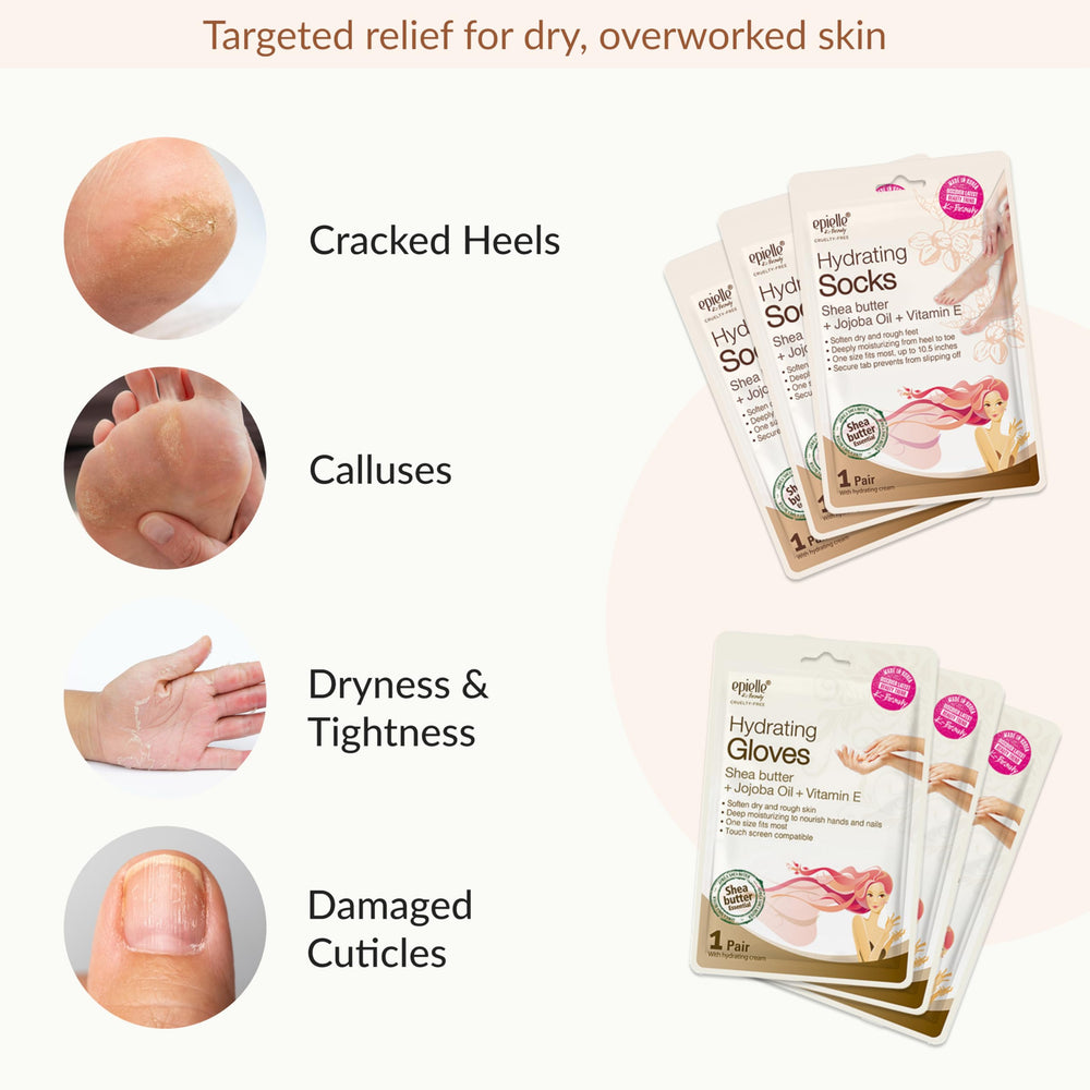 Masque mains hydratant Epielle en action, soin spa maison facile.