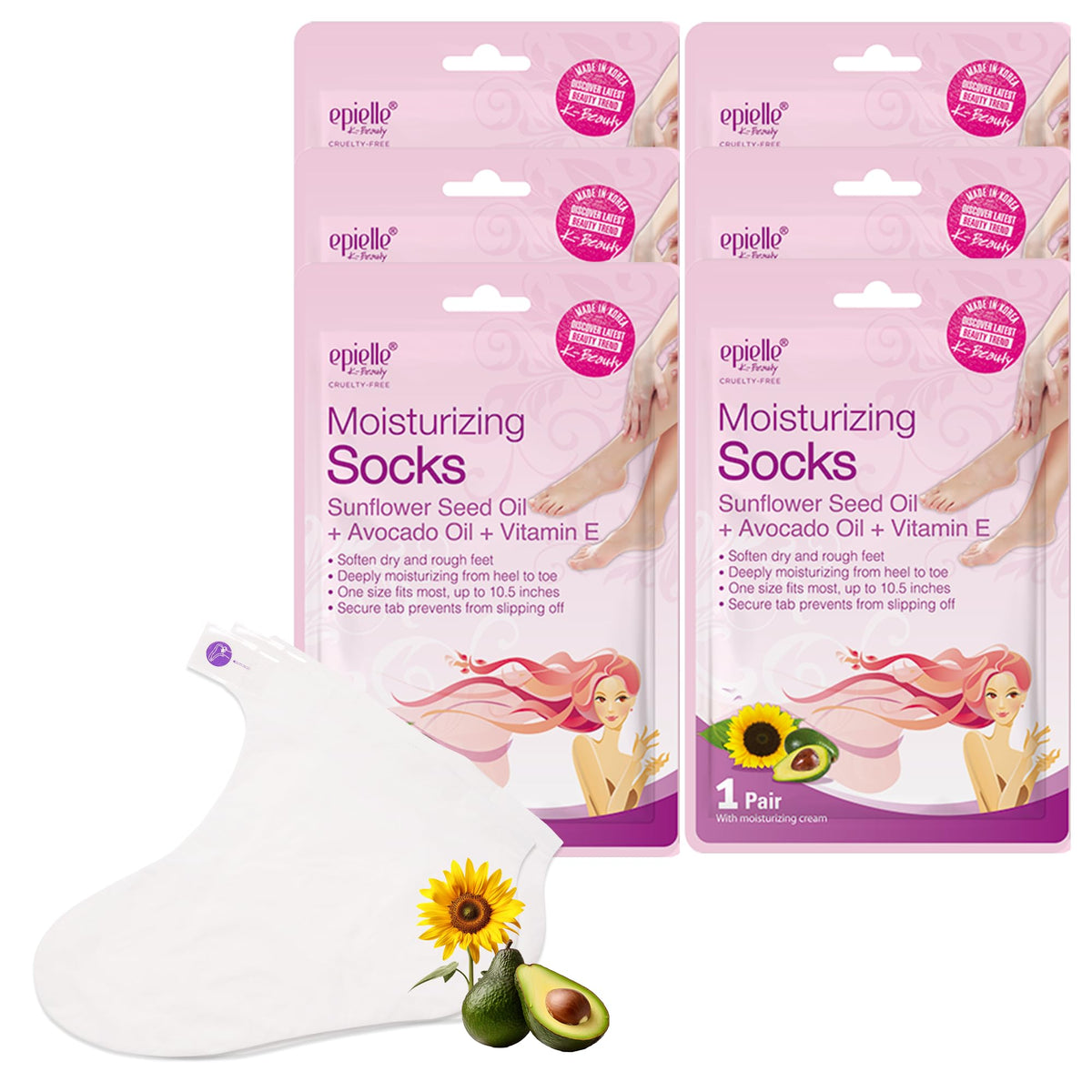 Epielle masque-pieds hydratant pour pieds doux et confortables