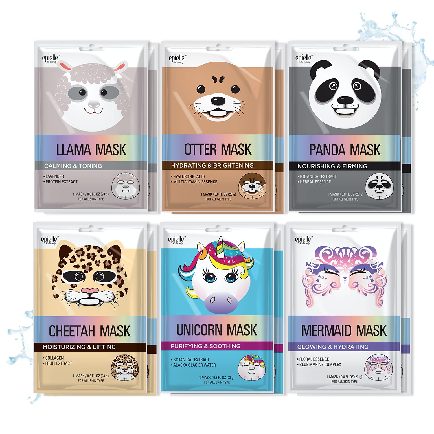Epielle masque visage safari avec chien, parfait pour un rituel hydratant et ludique