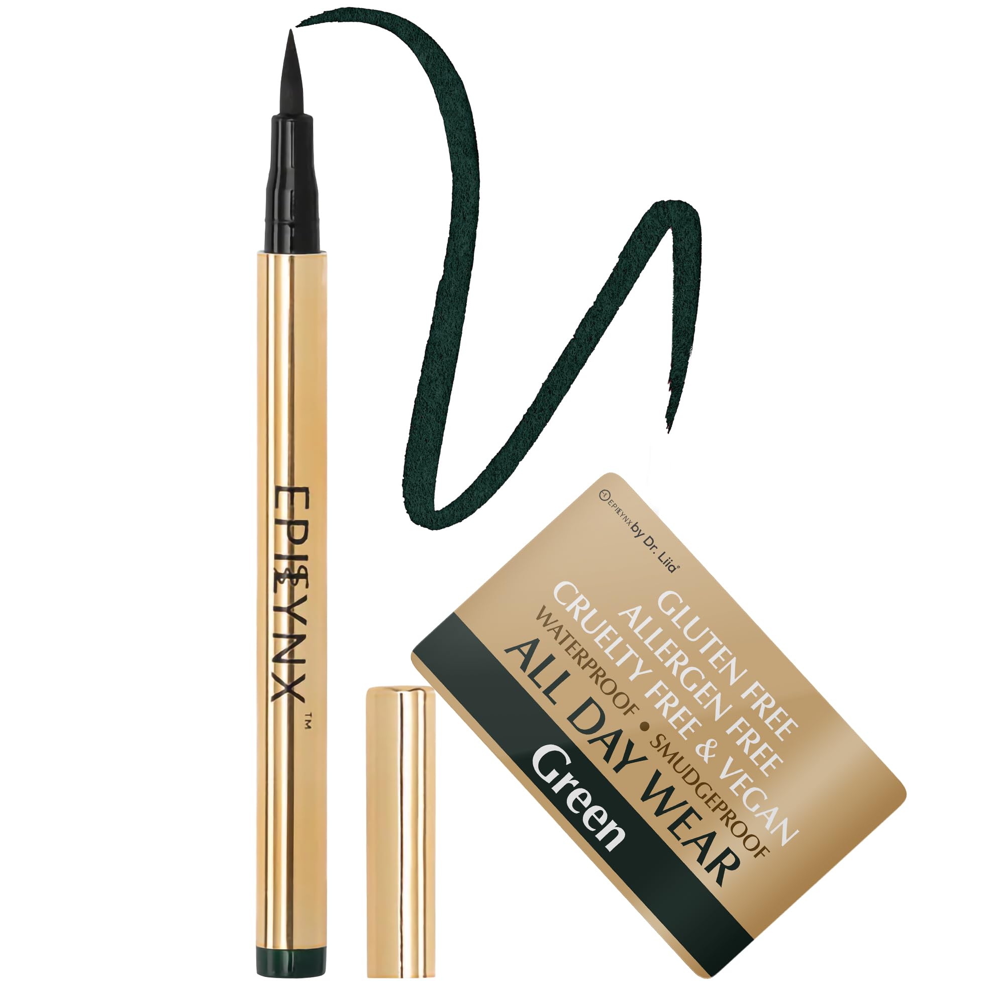 EPILYNX Eyeliner liquide avec brosse-fin pour un trait précis et durable
