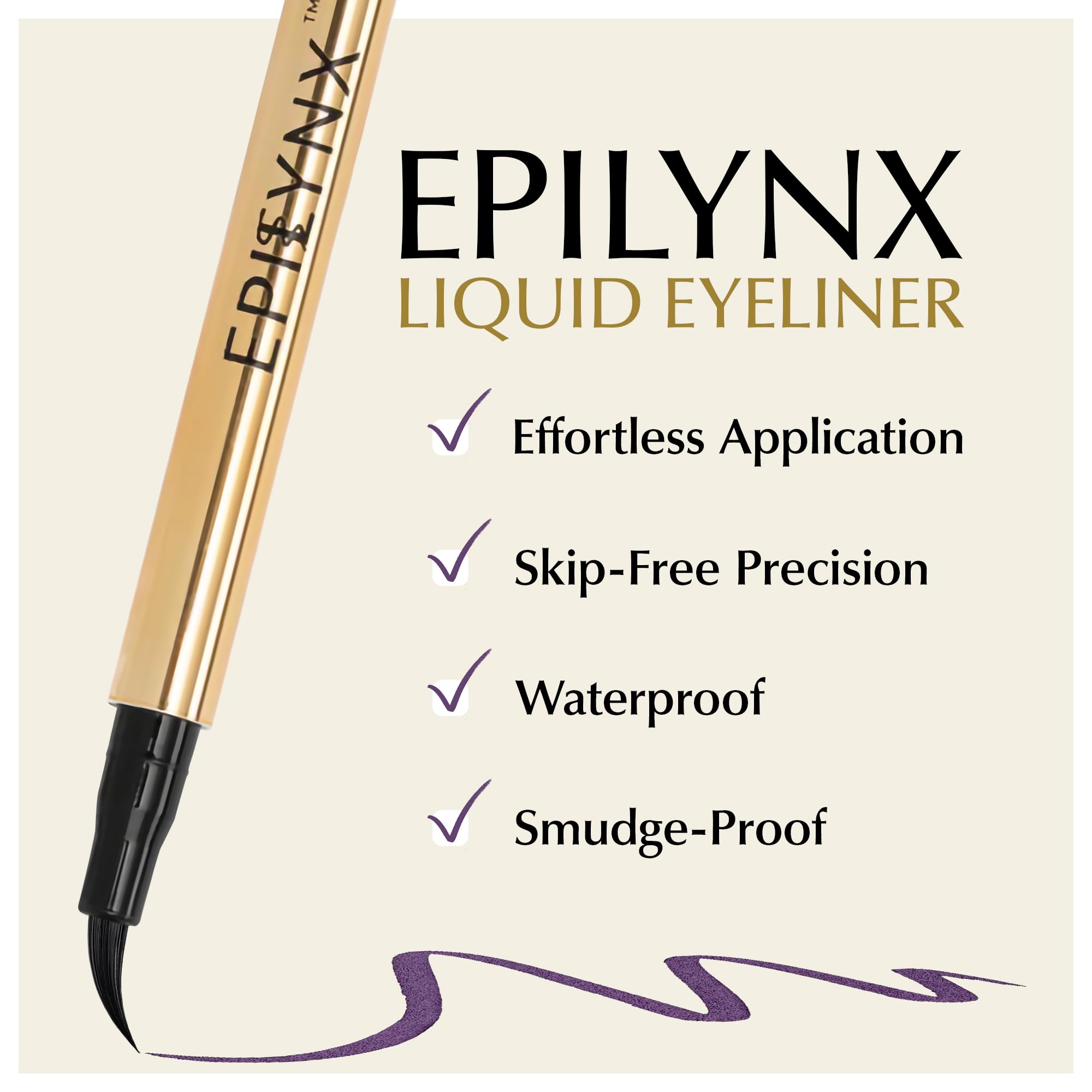 EPILYNX liner impermeable violet, couleur intense et longue tenue.
