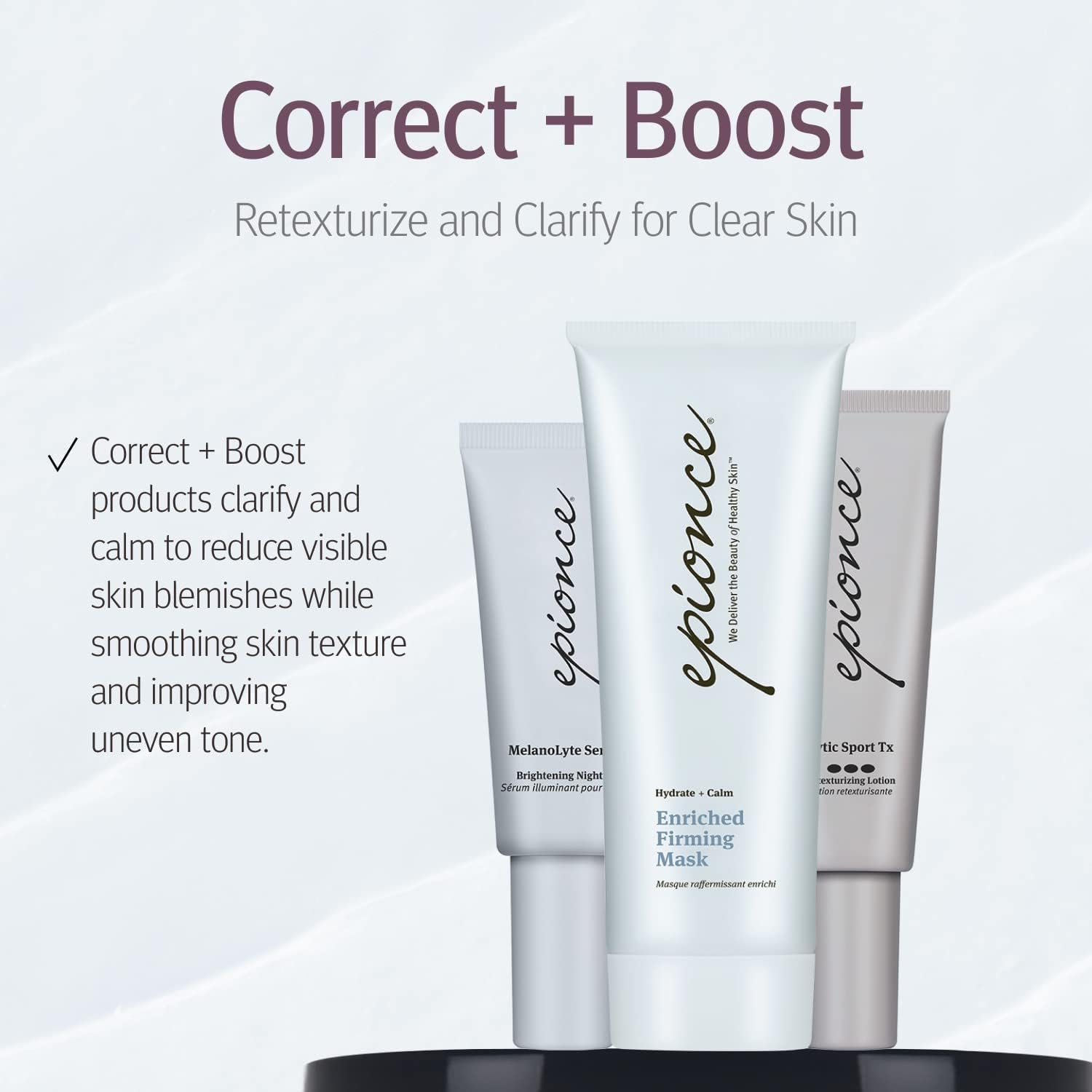 Acide salicylique intégré pour pores propres.