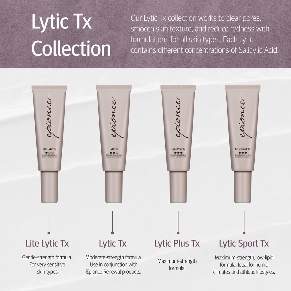 Peau clarifiée et grain plus lisse après Lite Lytic Tx.