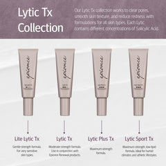 Peau clarifiée et grain plus lisse après Lite Lytic Tx.