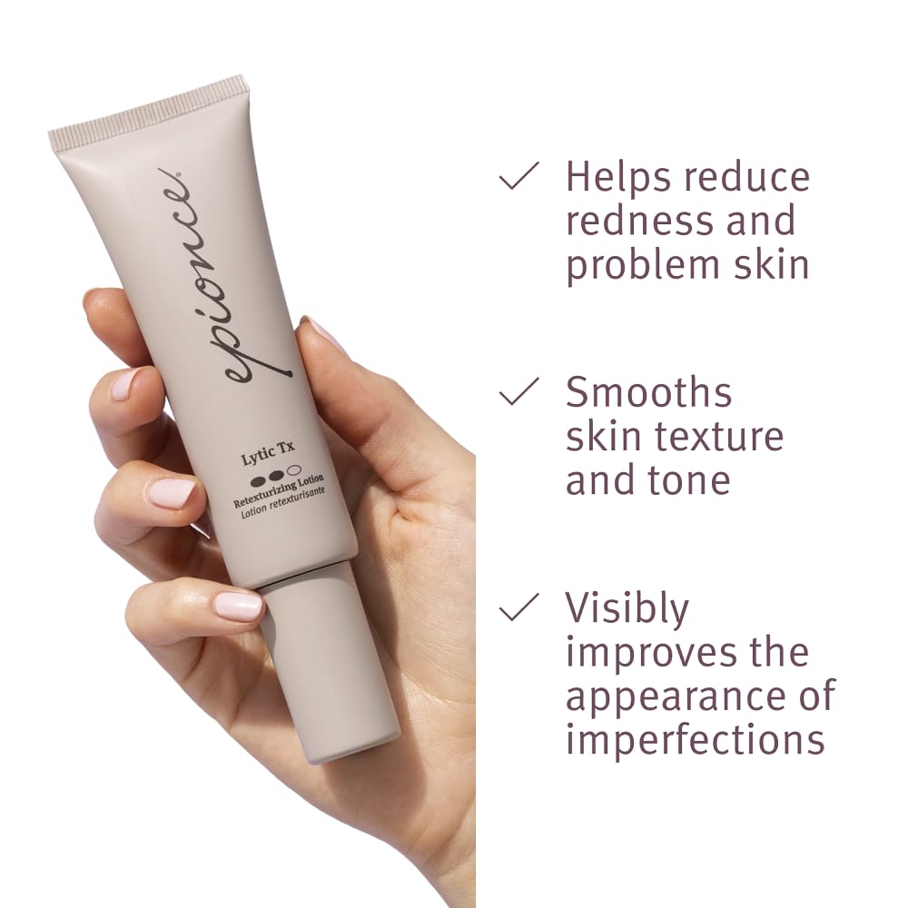 Epionce Lytic Tx : etiquette claire indiquant l’usage quotidien et la texture légère