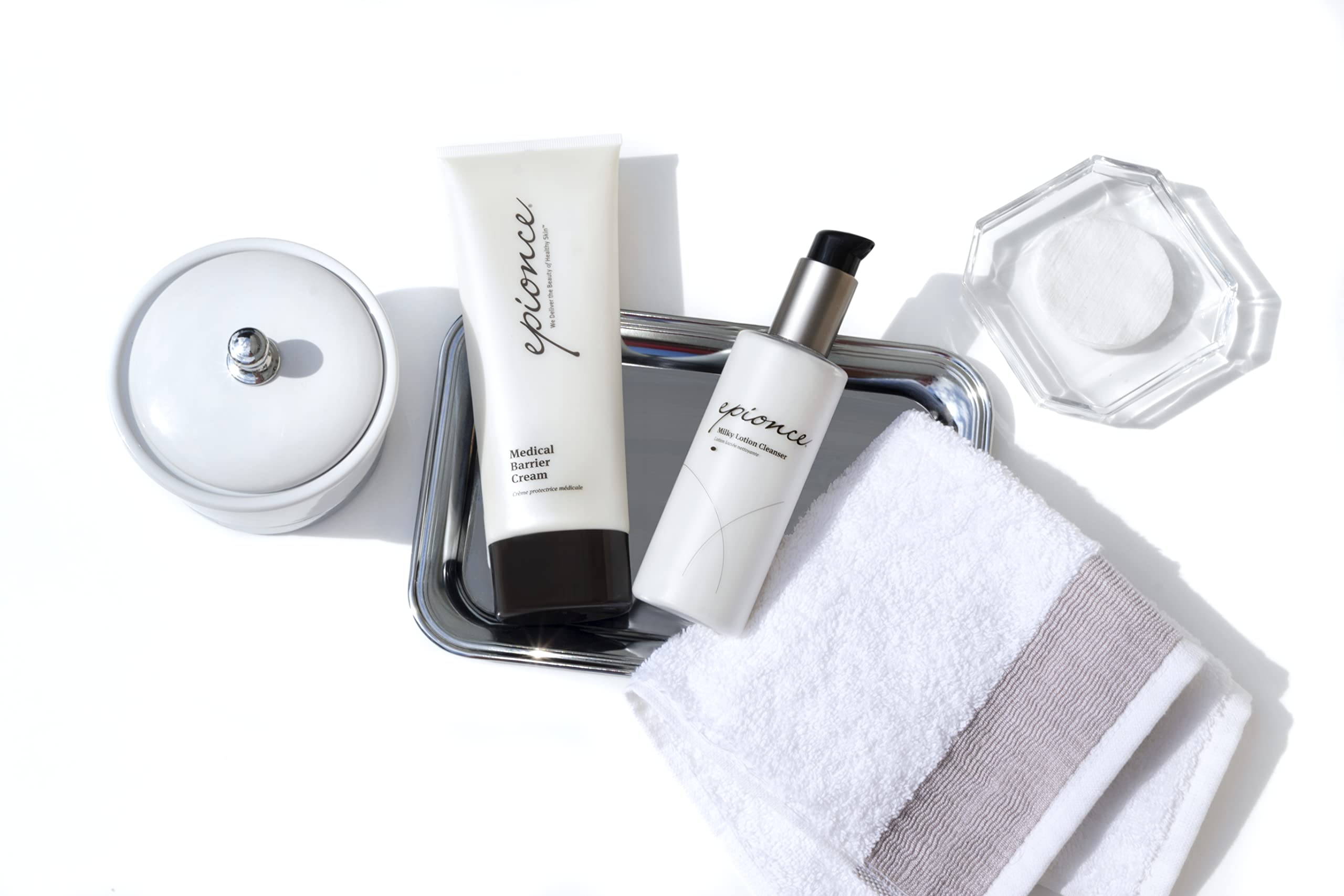 Peau apaisée après utilisation, Epionce nettoyant lacté apporte du confort.