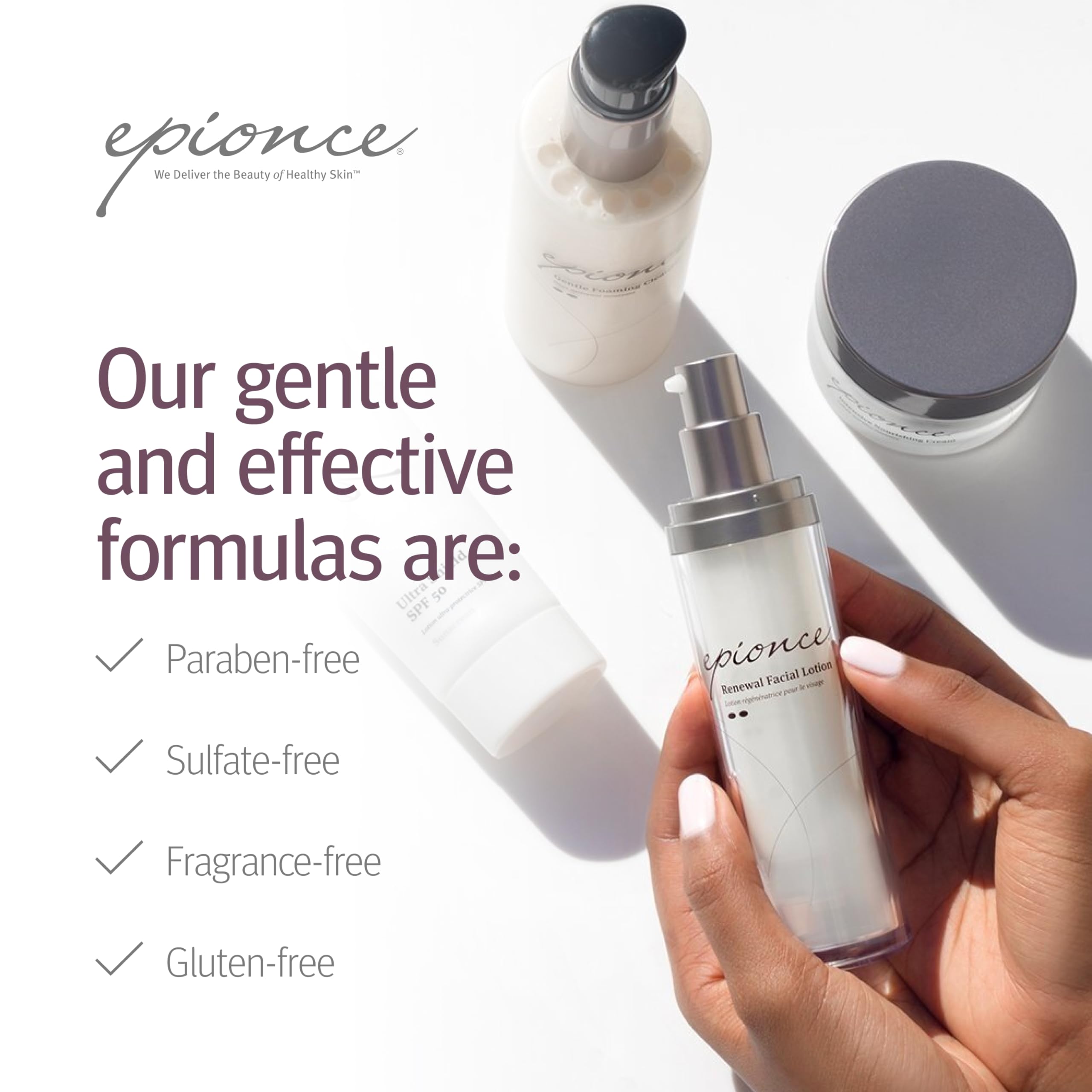Pompe pratique d'Epionce Renewal Facial Lotion pour une utilisation propre