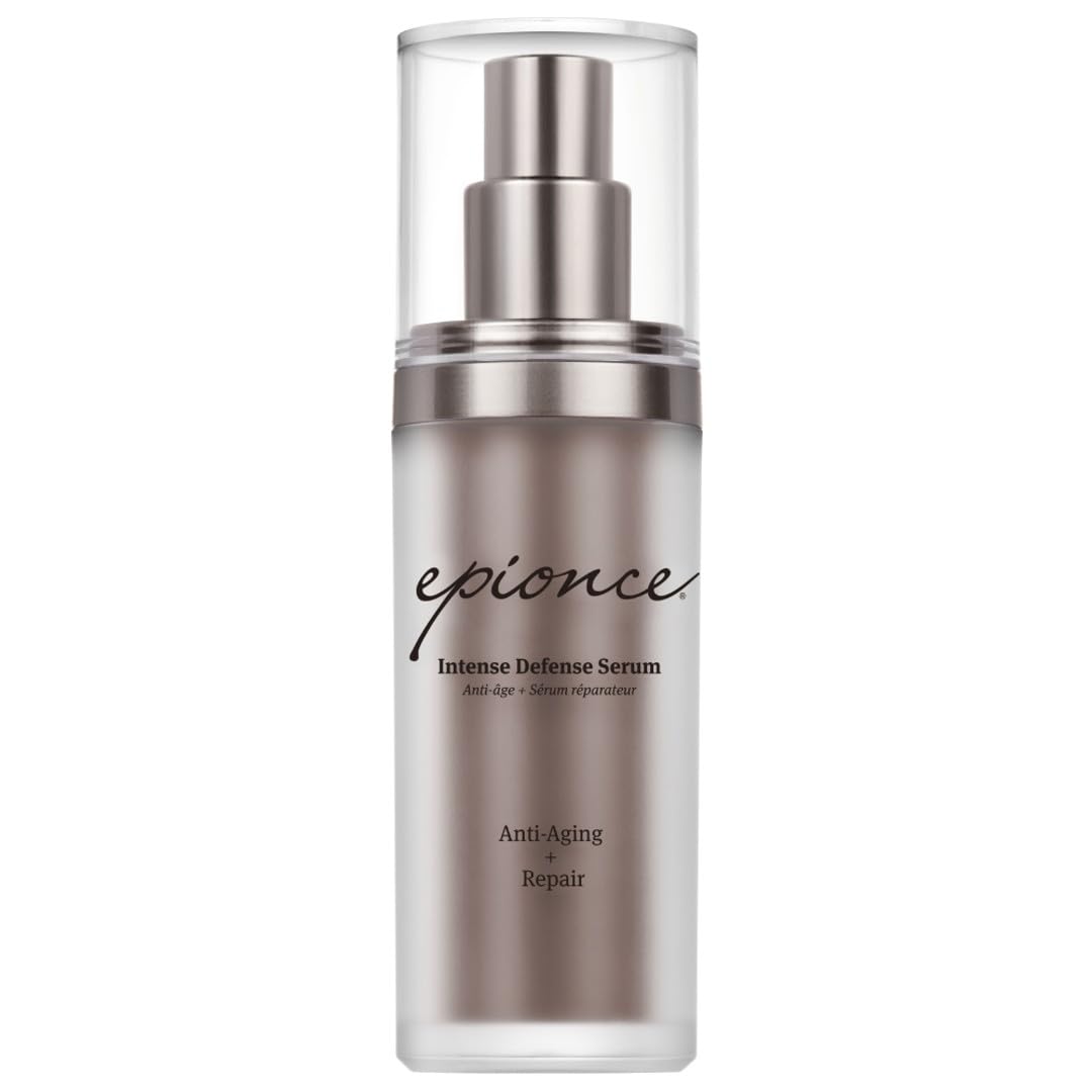 Sérum Epionce Defense Intense dans bouteille pompe, hydratation et réduction des ridules.