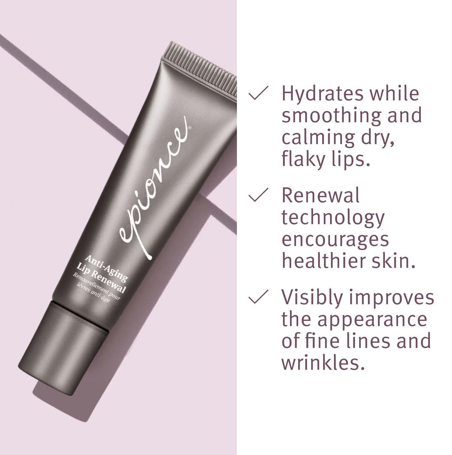 Epionce sérum lèvres anti-âge, application douce et pratique avant le maquillage.