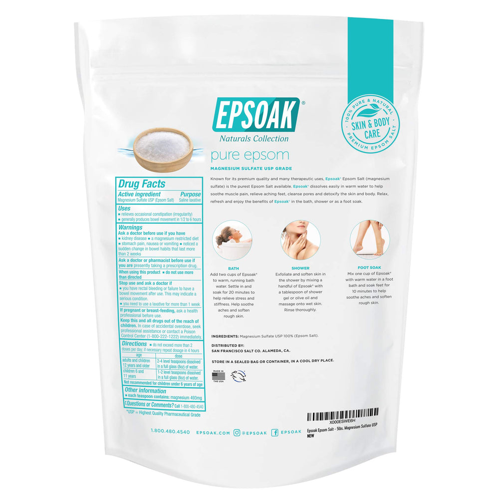 Epsoak sel d'Epsom qualité USP pour spa à domicile