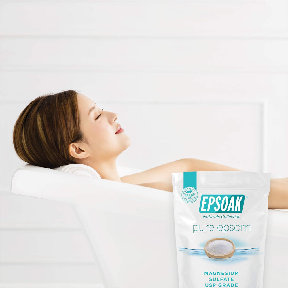 Epsoak Sel d'Epsom sans parfum, idéal pour ajouter votre parfum préféré.