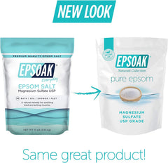 Epsoak Epsom Sel – grains qui se dissolvent rapidement pour un bain relaxant.