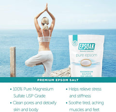Epsoak Epsom Sel – soin peau et cheveux pour nettoyage en profondeur.