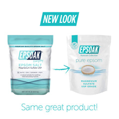 Epsoak Epsom USP, grains qui se dissolvent rapidement dans l’eau chaude.