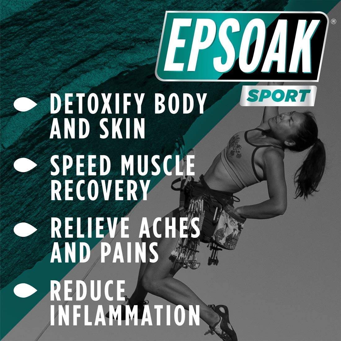 Epsoak Sport – flacon epsom dans l’emballage, facilité d’utilisation