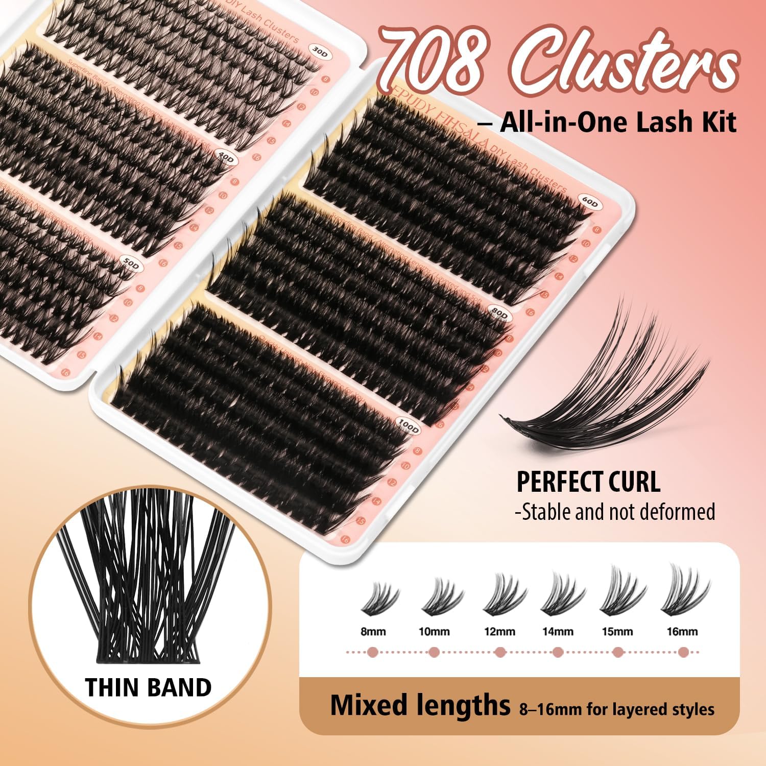 Extensions cils 8-16 mm EPUDY FIHSALA pour regards personnalisables.
