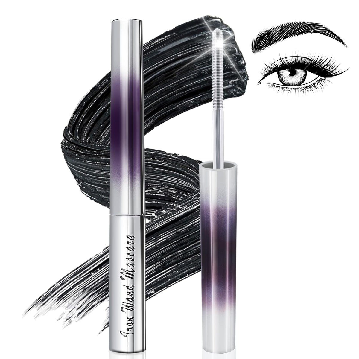 Eqimznv Mascara 3D, brosse métallique pour des cils parfaitement séparés et volumineux.