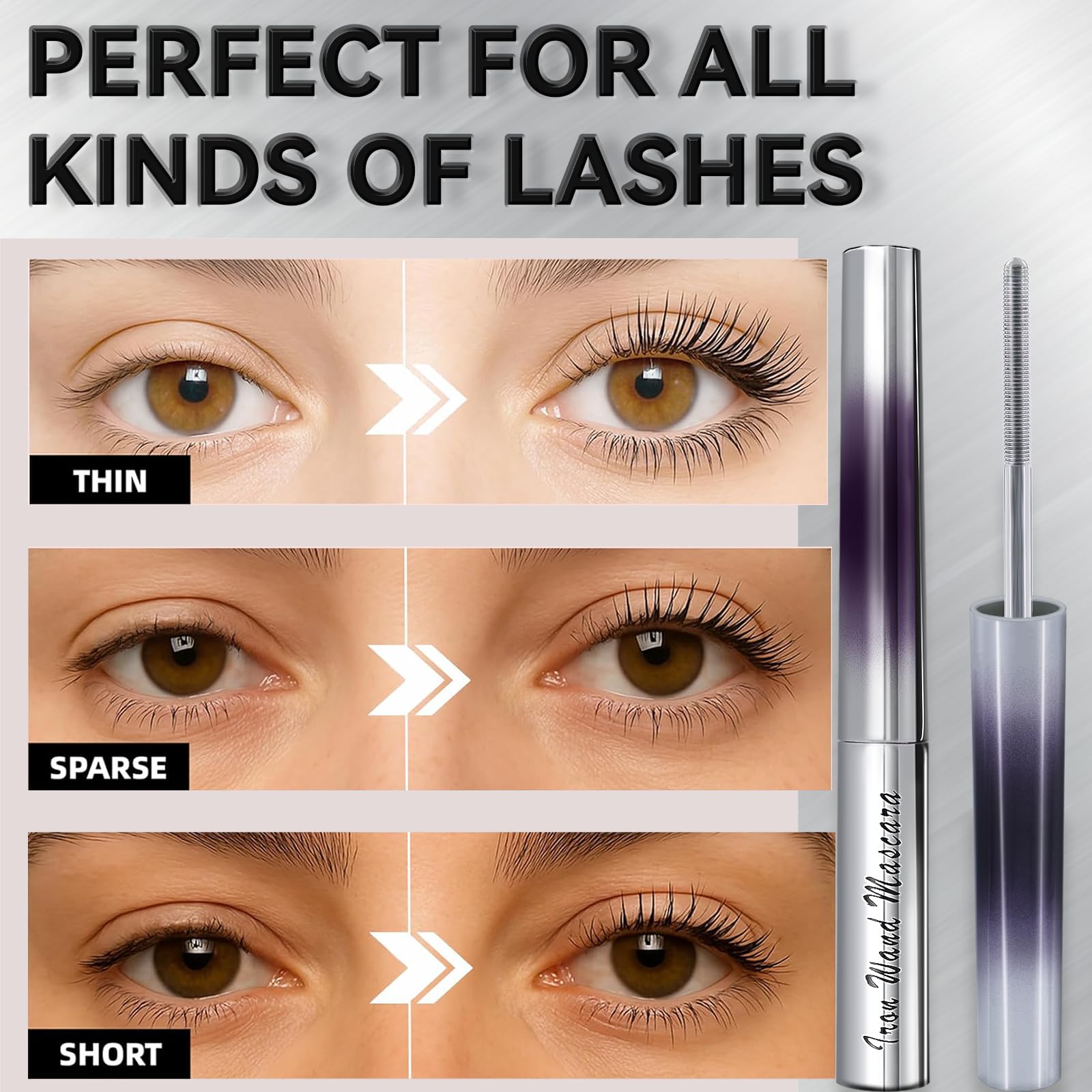 Eqimznv Mascara application facile sans paquets pour un résultat précis.