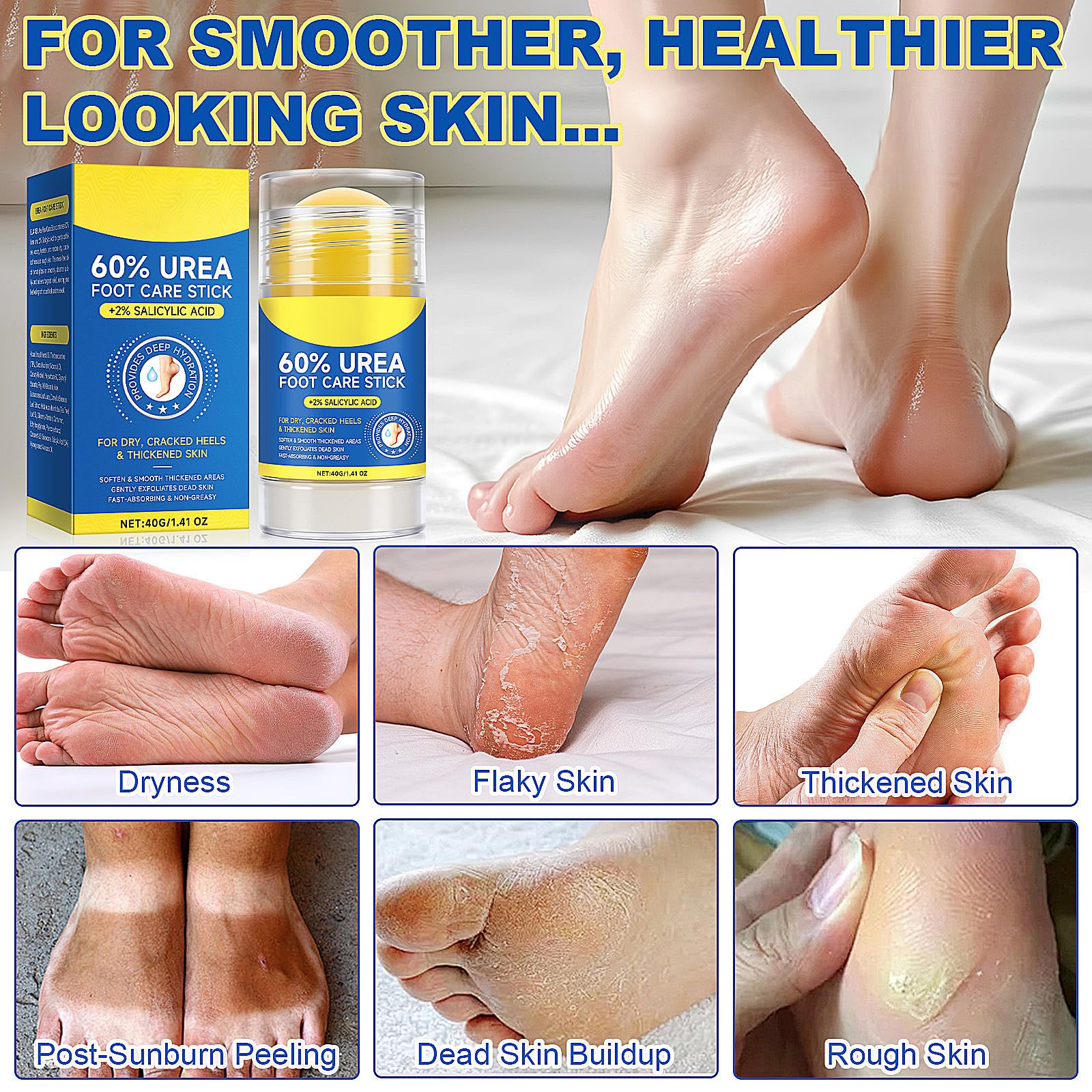 Eqimznv Stick Creme pieds talons seches application facile