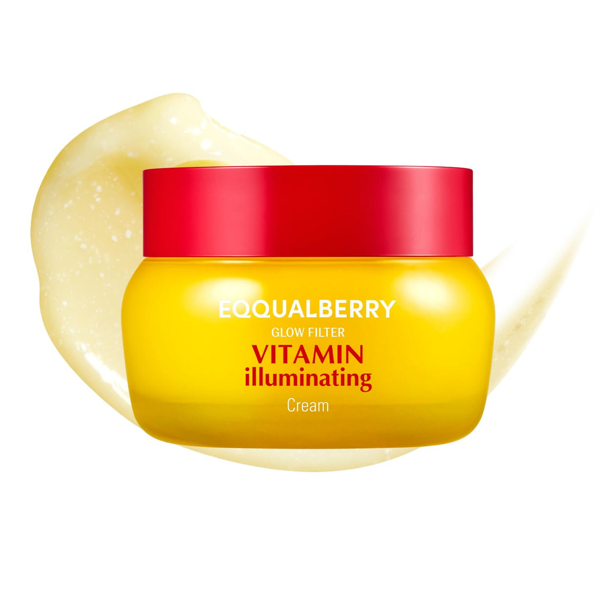 EQQUALBERRY crème illuminante en flacon offrant un éclat durable.