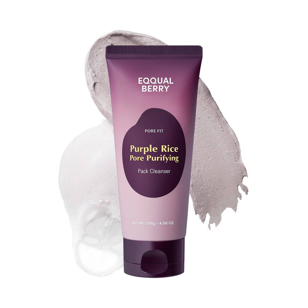 EQQUALBERRY masque-argile-riz-violet purifie les pores et rafraîchit la peau.