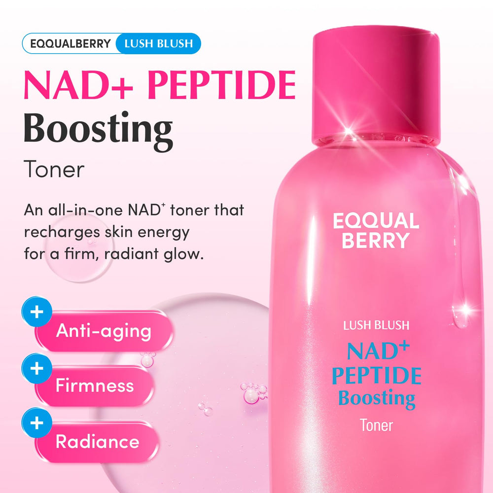 EQQUALBERRY NAD+ Peptide Toner, goutte d'application pour rafraîchir et hydrater.