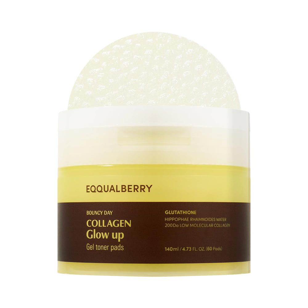 EQQUALBERRY pad-gel-tonique-brillance: améliore l'éclat et rafraîchit la peau.