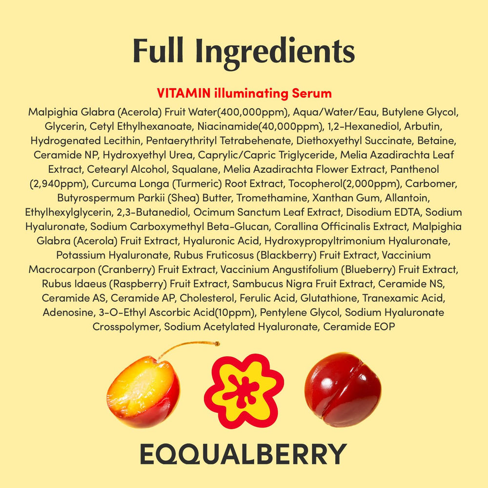 EQQUALBERRY Sérum glow-visage: peau plus lumineuse et saine.