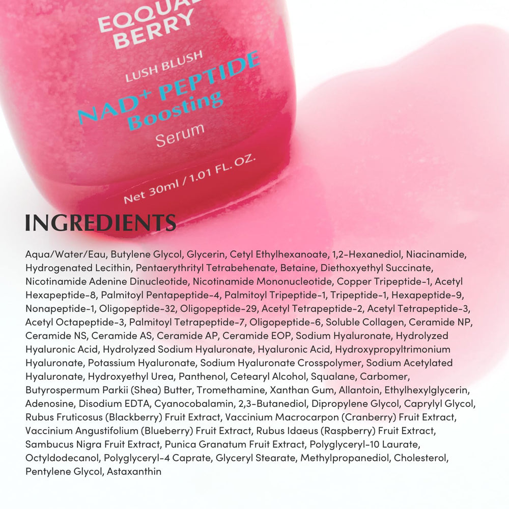 EQQUALBERRY NAD+ Sérum – fini léger, non collant, usage quotidien.