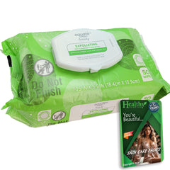 Lingettes Equate à double texture pour exfolier et nettoyer sans rinçage.