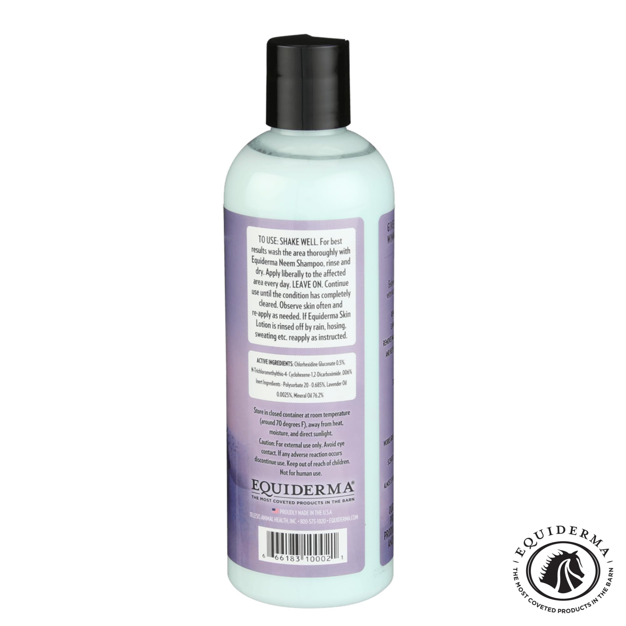 Pelage plus brillant et nourri grâce à EQUIDERMA lotion peau cheval.