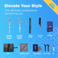 Equinox International ciseaux-effilage-professionnels, dégradés équilibrés et fluides.