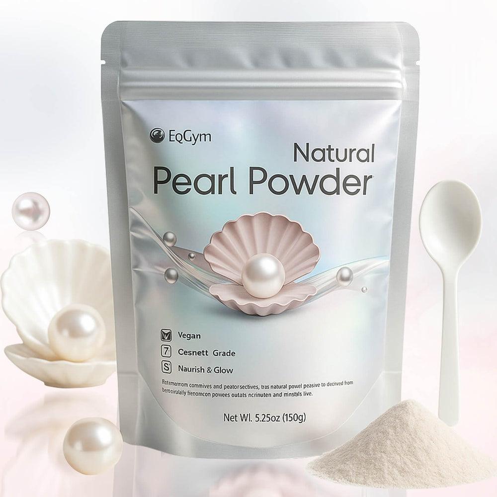 Poudre EquSym de perle pure dans sachet refermable, stockage facile et frais.