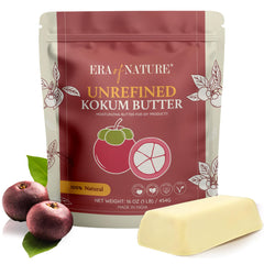 Era of Nature Kokum Butter brut 16oz, hydratation durable pour la peau.