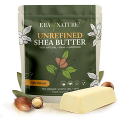 era of nature - beurre-karite-blanc-ivoire-brut-16oz, hydratation douce pour peau sensible.