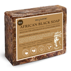 Savon noir africain Era of Nature en pavé, soin naturel pour la peau.