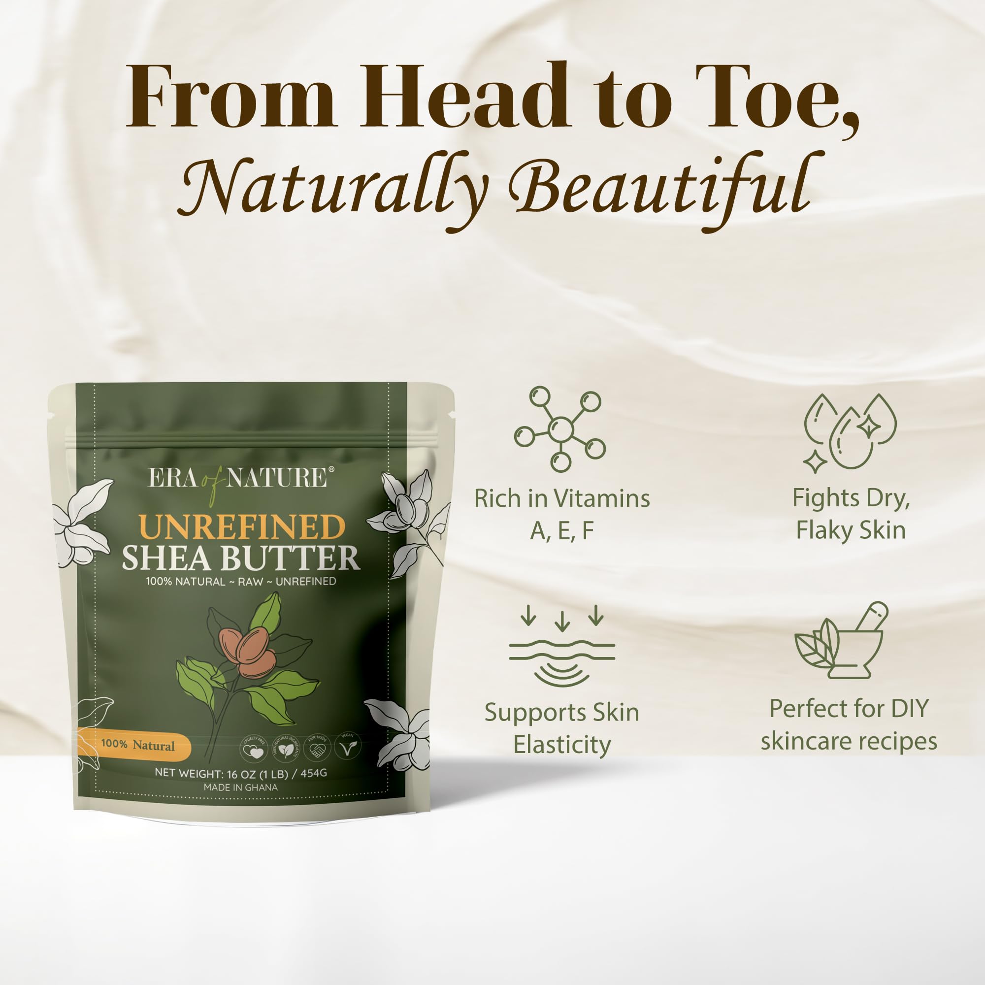 era of nature - texture-riche-beurre-karite, parfait pour nourrir cheveux et peau.